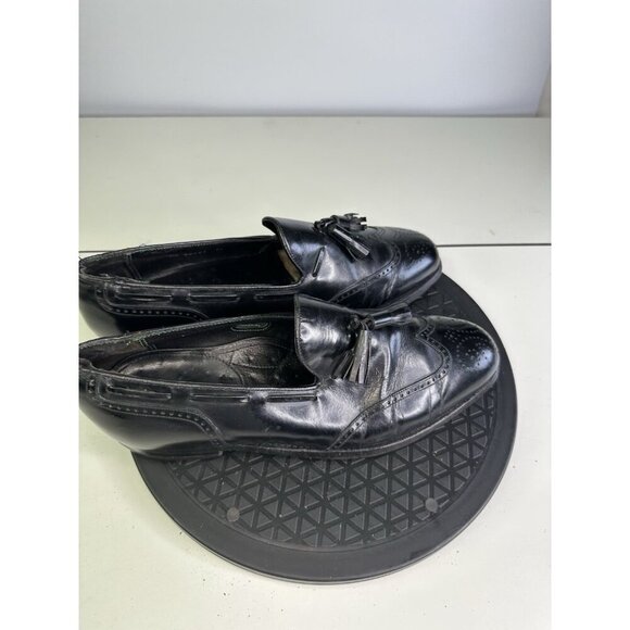 Florsheim Imperial Mens Leather Tasseled Loafers Shoes Size 9.5 C Black Slip On - Picture 9 of 9